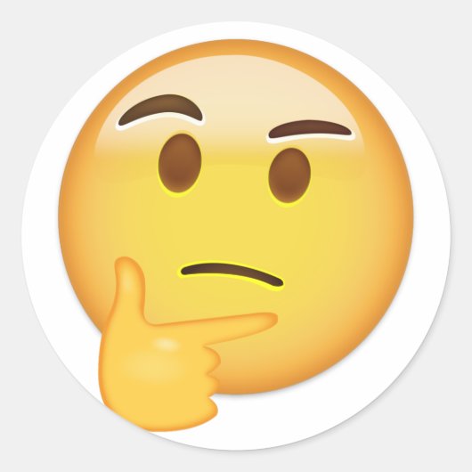 Thinking Face Emoji Runder Aufkleber (Vorderseite)