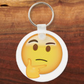 Thinking Face Emoji Schlüsselanhänger (Vorderseite)