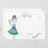 "Thinking Girl" Personalisiert Stationery Flat Car Mitteilungskarte (Vorne/Hinten)