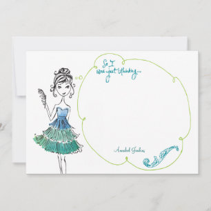 "Thinking Girl" Personalisiert Stationery Flat Car Mitteilungskarte