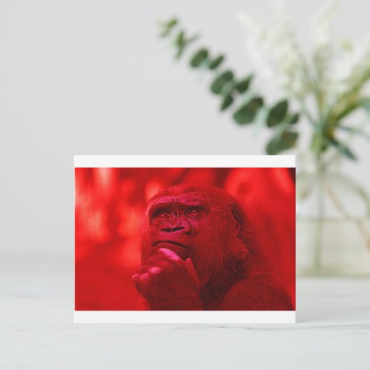 Thinking Gorilla Postkarte (Stehend Vorderseite)