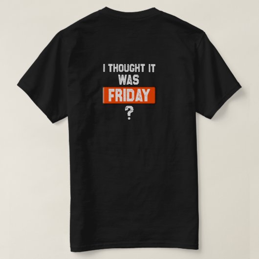 thinking it’s Friday when it’s not T-Shirt (Design Rückseite)