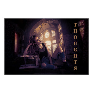 Thinking Lady Poster