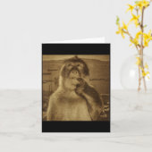 Thinking Monkey Meme Vintage Retro Karte (Gelbe Blume)