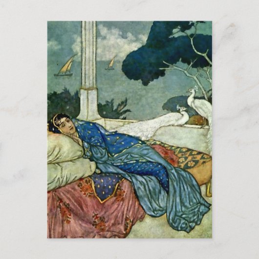 "Thinking of Lady Yang" von Edmund Dulac Postkarte (Vorderseite)