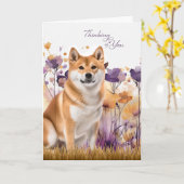 Thinking of You Akita Dog Flowers Karte (Gelbe Blume)