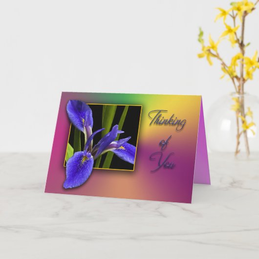 Thinking of You Blue Iris Karte (Gelbe Blume)