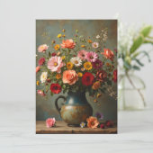 Thinking of You Bright Flowers in Pitcher Flat Karte (Stehend Vorderseite)