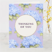 Thinking of You Card | Blue Hydrangea Floral Karte (Gelbe Blume)