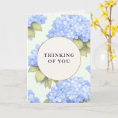 Thinking of You Card | Blue Hydrangea Floral Karte (Gelbe Blume)