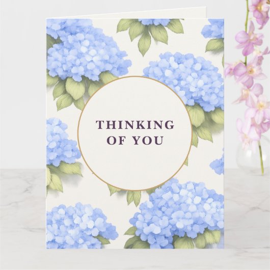 Thinking of You Card | Blue Hydrangea Floral Karte (Orchidee)