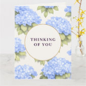 Thinking of You Card | Blue Hydrangea Floral Karte (Gelbe Blume)