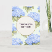 Thinking of You Card | Blue Hydrangea Floral Karte (Vorderseite)