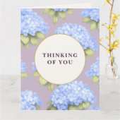 Thinking of You Card | Blue Hydrangea Floral Karte (Gelbe Blume)