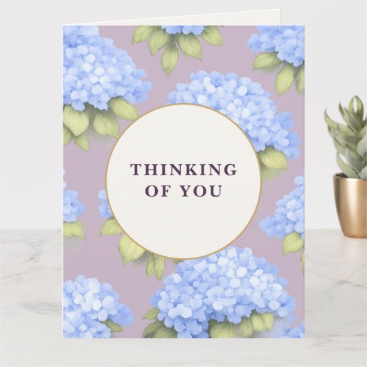 Thinking of You Card | Blue Hydrangea Floral Karte (Kleine Pflanze)