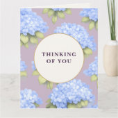 Thinking of You Card | Blue Hydrangea Floral Karte (Vorderseite)