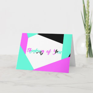 Thinking of You Color-Blocking Card Black Teal Karte