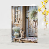 Thinking of You Farmhouse Cat Karte (Gelbe Blume)