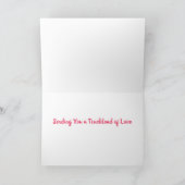 Thinking of You Hearts in Truck Personalized Pink Karte (Innenseite)