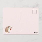 Thinking of you Hedgehog Hearts in Hands Postkarte (Rückseite)