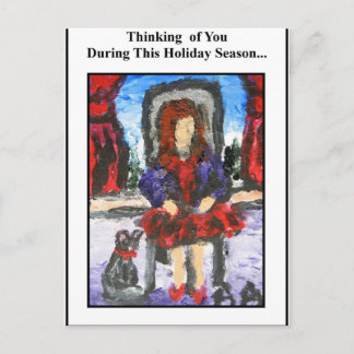 "Thinking of You" Holiday Postcard Feiertagspostkarte