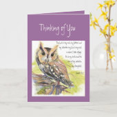 Thinking of You Inspirational Psalm 18:2 Owl Karte (Gelbe Blume)