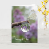 Thinking of You Lilacs Reflecting in a Raindrop Karte (Gelbe Blume)