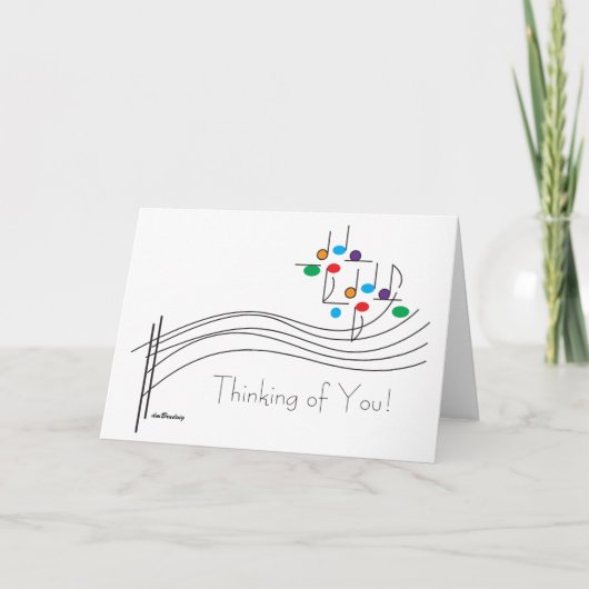 Thinking of You Music Notes Greeting Card Karte (Vorderseite)