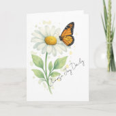 Thinking of You Notecard - Daisy & Butterfly Dankeskarte (Vorderseite)