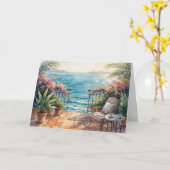 Thinking of You Ocean Terrace with a Peaceful View Karte (Gelbe Blume)