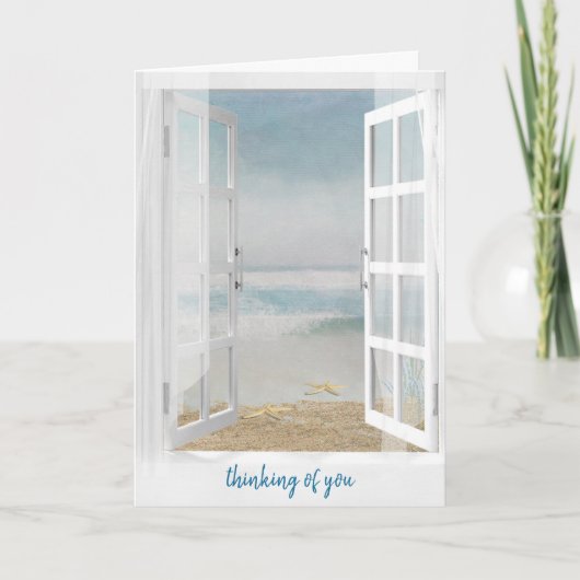 Thinking of You Ocean Window with Starfish Karte (Vorderseite)