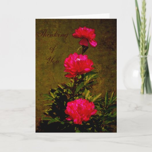 Thinking Of You - Olive Peony Karte (Vorderseite)