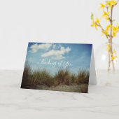 Thinking of You on the beach Karte (Gelbe Blume)