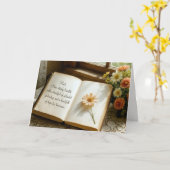 Thinking of You Open Vintage Book Karte (Gelbe Blume)