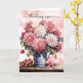 Thinking of You Pink and White Chrysanthemums Karte (Gelbe Blume)