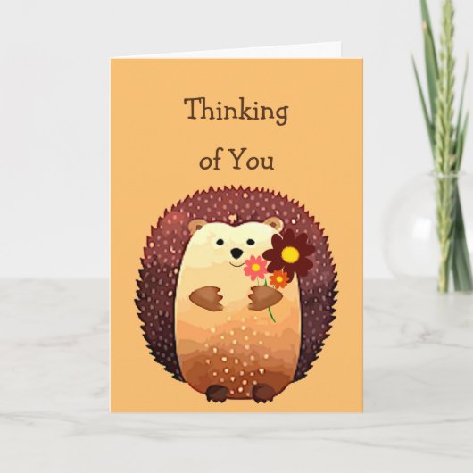 Thinking of You Sending a Hedgehog Hug, Hedgehug Karte (Vorderseite)