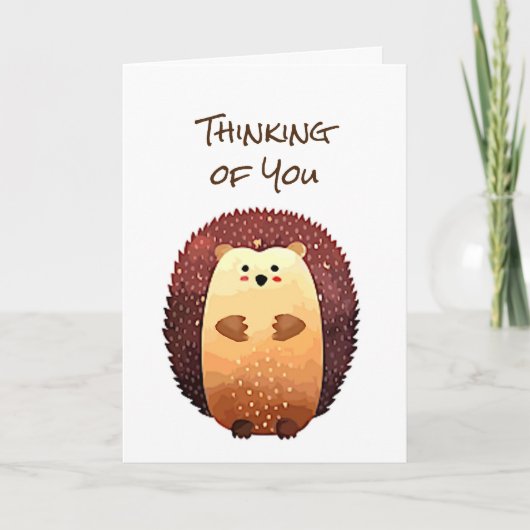 Thinking of You Sending a Hedgehog Hug, Hedgehug Karte (Vorderseite)