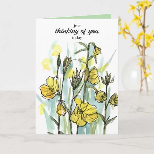 Thinking of You Today Prayers Wildflowers Karte (Gelbe Blume)