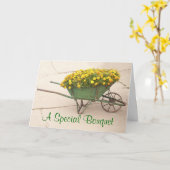 Thinking of You Vintage Wheelbarrow of Marigolds Karte (Gelbe Blume)