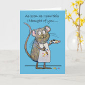 Thinking of You Whimsical Mouse Artist Painting Karte (Gelbe Blume)