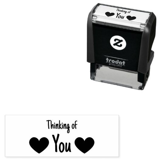 Thinking of You with Cute Hearts Permastempel (Beispiel)