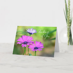 Thinking of You with flowers Karte