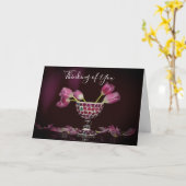 Thinking of You with tulips Karte (Gelbe Blume)