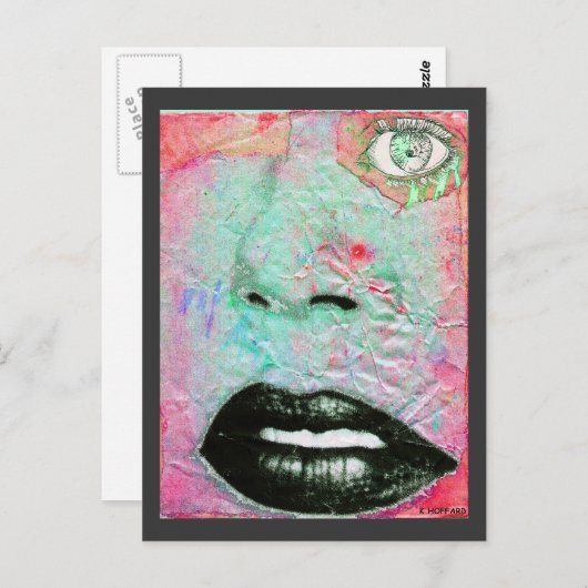 "Thinking Pink" Postkarte (Vorne/Hinten)