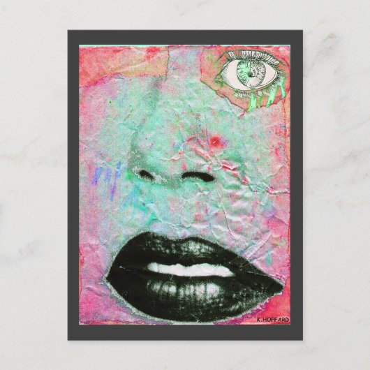 "Thinking Pink" Postkarte (Vorderseite)