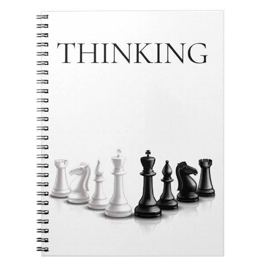Thinking Quotient Black Text Chess Teile Notebook Notizblock (Vorderseite)