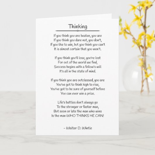 Thinking - Walter D. Wintle Karte (Gelbe Blume)