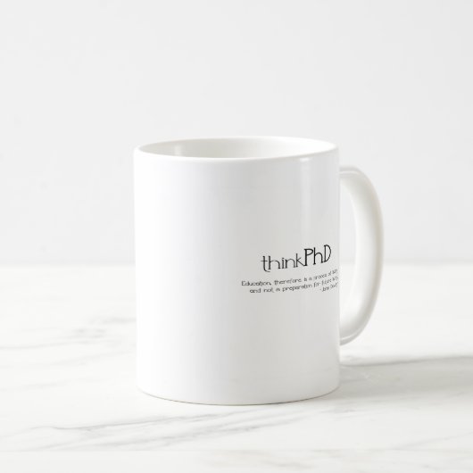 thinkPhD Logo-Tasse Kaffeetasse (VorderseiteRechts)