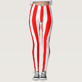 THINNER RED WHITE VERTICAL STRIPE LEGGINGS (Vorderseite)