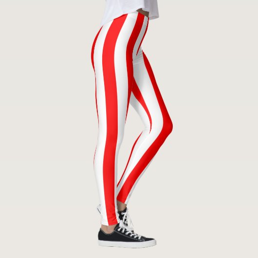 THINNER RED WHITE VERTICAL STRIPE LEGGINGS (Rechts)